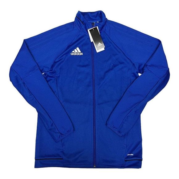 Adidas Men’s Trio 17 Full Zip Training Jacket White Mock Neck BQ8201 Thumbhole - Picture 8 of 15
